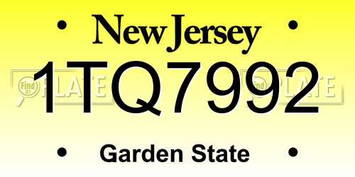 1TQ7992 New Jersey License Plate