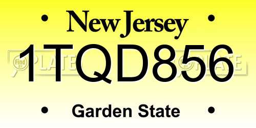 1TQD856 New Jersey License Plate