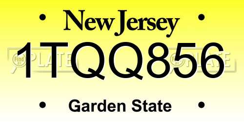 1TQQ856 New Jersey License Plate