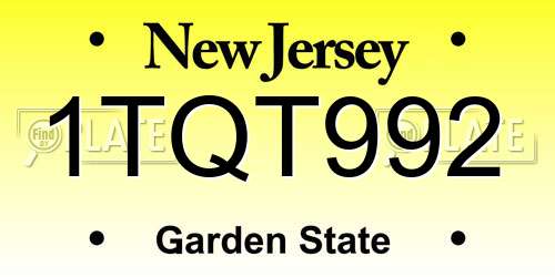1TQT992 New Jersey License Plate
