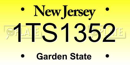 1TS1352 New Jersey License Plate