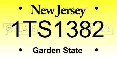 1TS1382 New Jersey License Plate