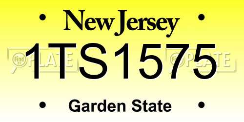 1TS1575 New Jersey License Plate
