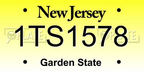 1TS1578 New Jersey License Plate