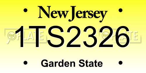 1TS2326 New Jersey License Plate