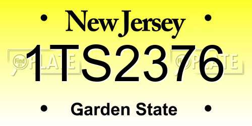 1TS2376 New Jersey License Plate