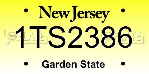 1TS2386 New Jersey License Plate