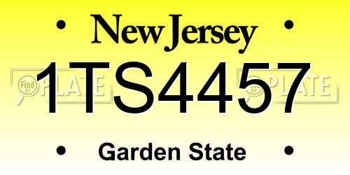 1TS4457 New Jersey License Plate