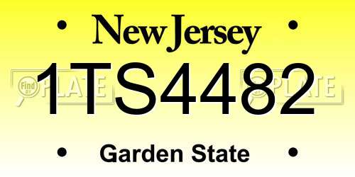1TS4482 New Jersey License Plate