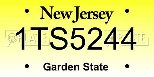 1TS5244 New Jersey License Plate