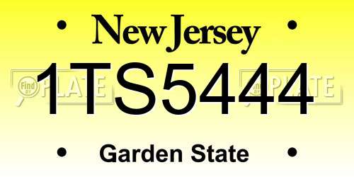 1TS5444 New Jersey License Plate