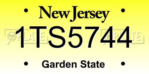 1TS5744 New Jersey License Plate
