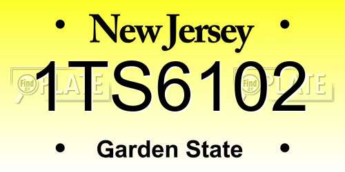1TS6102 New Jersey License Plate