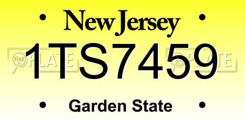 1TS7459 New Jersey License Plate