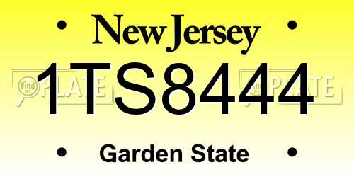 1TS8444 New Jersey License Plate