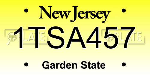 1TSA457 New Jersey License Plate