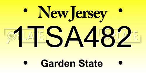 1TSA482 New Jersey License Plate