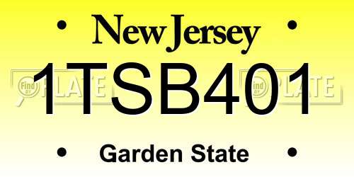 1TSB401 New Jersey License Plate