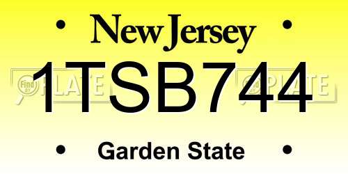 1TSB744 New Jersey License Plate