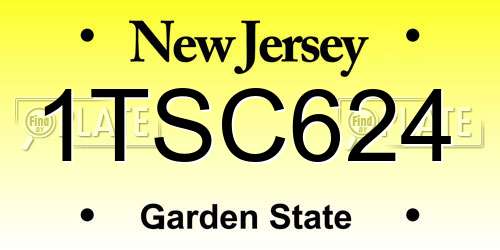1TSC624 New Jersey License Plate