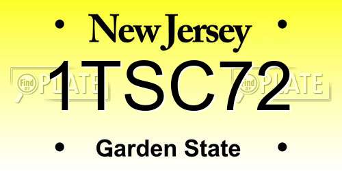 1TSC72 New Jersey License Plate