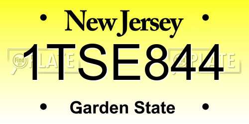 1TSE844 New Jersey License Plate