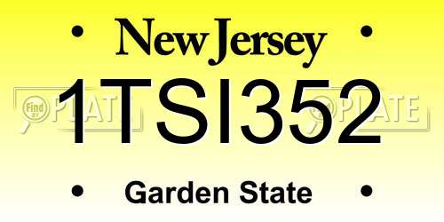 1TSI352 New Jersey License Plate