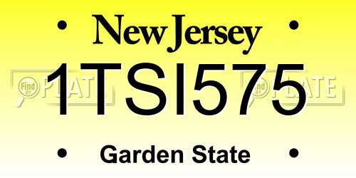 1TSI575 New Jersey License Plate