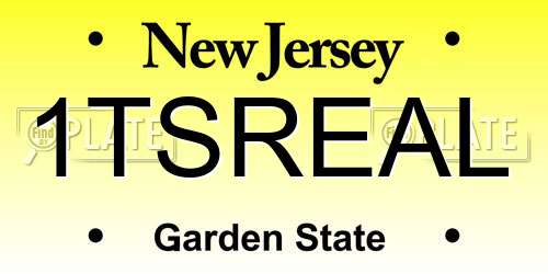 1TSREAL New Jersey License Plate