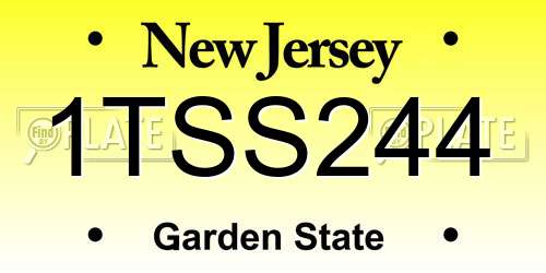 1TSS244 New Jersey License Plate