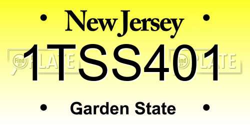 1TSS401 New Jersey License Plate