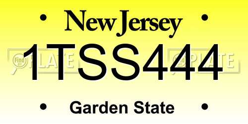 1TSS444 New Jersey License Plate