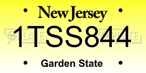 1TSS844 New Jersey License Plate