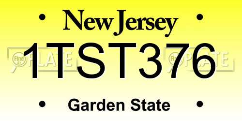 1TST376 New Jersey License Plate