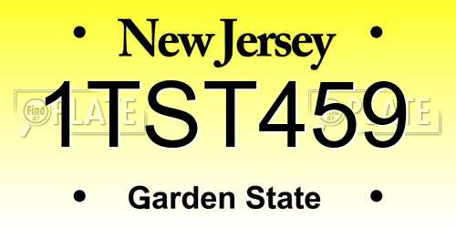 1TST459 New Jersey License Plate
