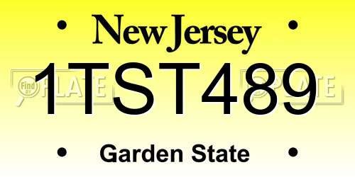 1TST489 New Jersey License Plate