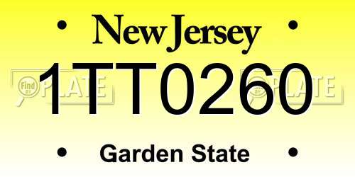1TT0260 New Jersey License Plate