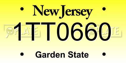 1TT0660 New Jersey License Plate