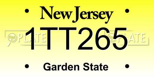 1TT265 New Jersey License Plate