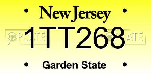 1TT268 New Jersey License Plate