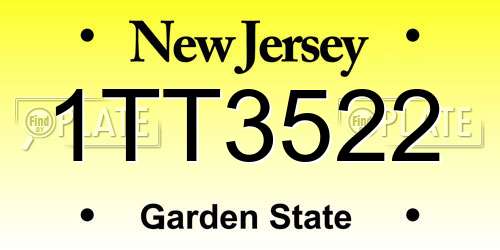 1TT3522 New Jersey License Plate