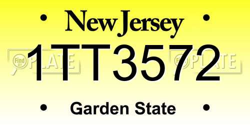 1TT3572 New Jersey License Plate