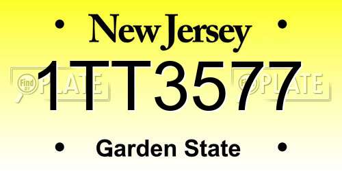 1TT3577 New Jersey License Plate