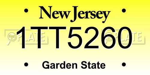 1TT5260 New Jersey License Plate