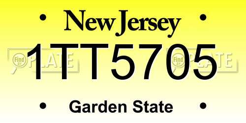 1TT5705 New Jersey License Plate