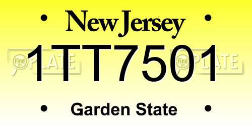 1TT7501 New Jersey License Plate