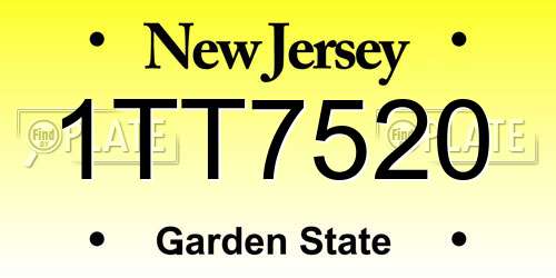 1TT7520 New Jersey License Plate