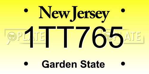 1TT765 New Jersey License Plate