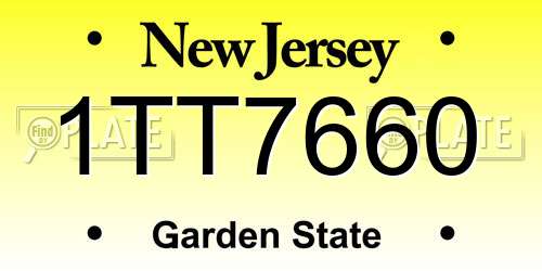 1TT7660 New Jersey License Plate