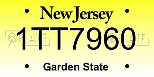 1TT7960 New Jersey License Plate